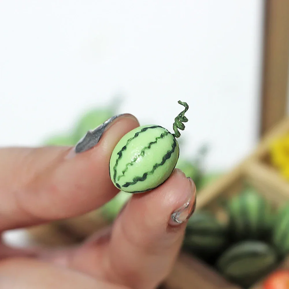 3Pcs 1/12 인형 집 액세서리 소형 수지 수박 미니 과일 모델 인형 집 장식 OB11