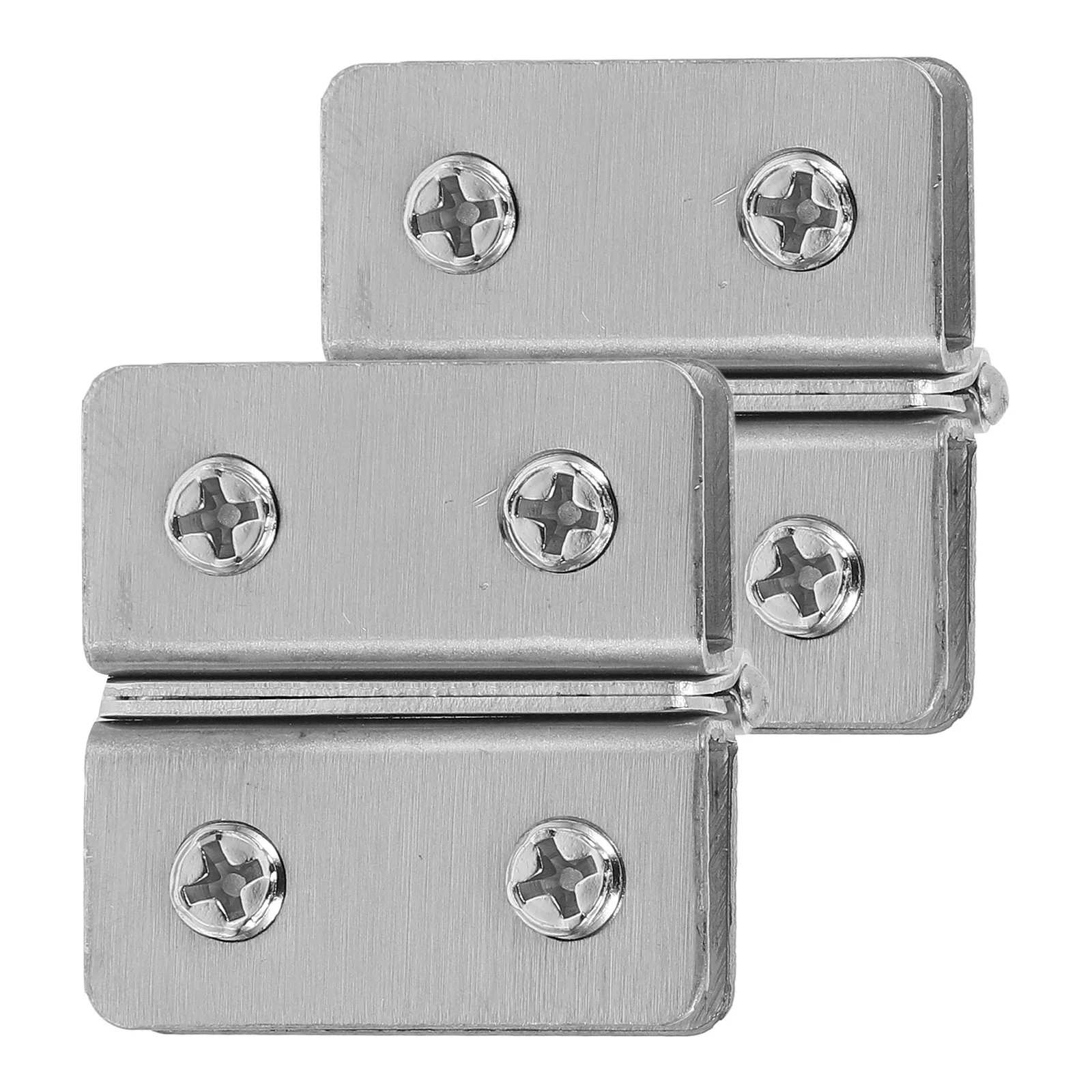 

2pcs Stainless Steel Hinge Heavy Duty Glass Door Hardware For Display Case Cabinet Pivot Double-Sided Clamp Hinges Small Door