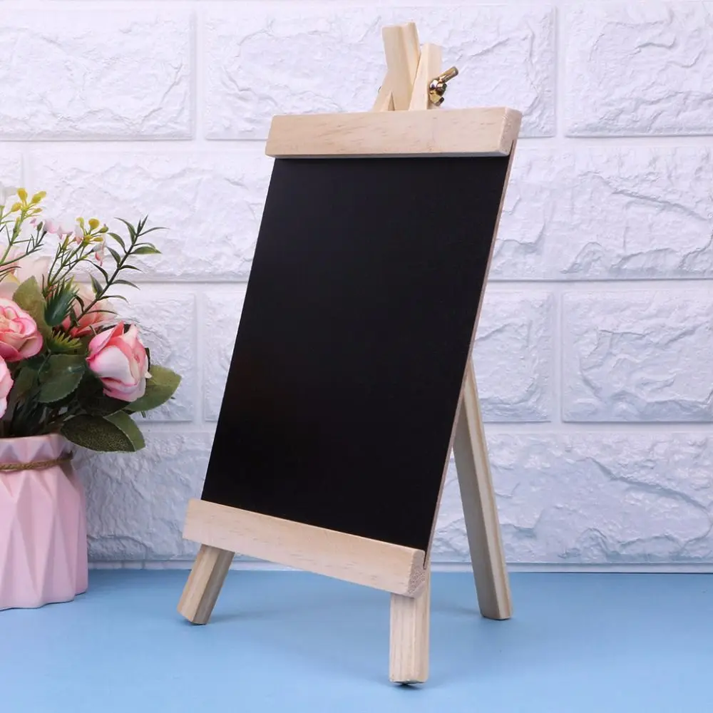 Drawing  Collapsible Desktop Message Chalk Writing Pine Wood Easel Chalkboard Blackboard Wooden Boards