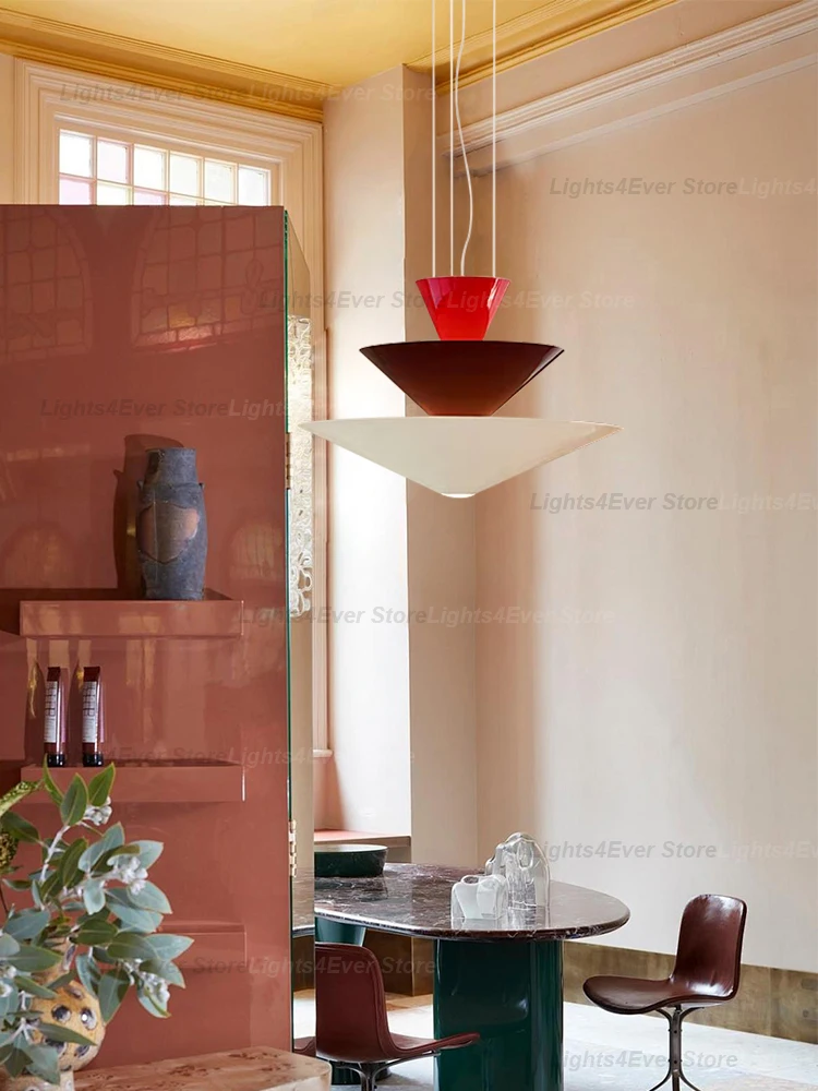 2026 New Modern Aluminum Classical White Brown Red Pendant Light LED Dimmable Hanging Lamp Suspension Luminaire Lampen