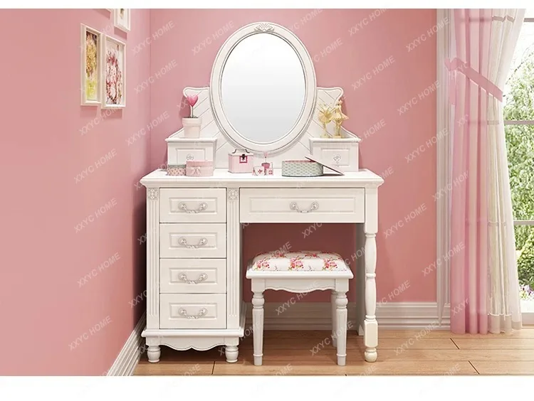 

SSI A Vanity Stool Dressing Table Essentials Luxury Kawaii White Dressing Table Storage Organizer Mesa Maquillaje Furniture