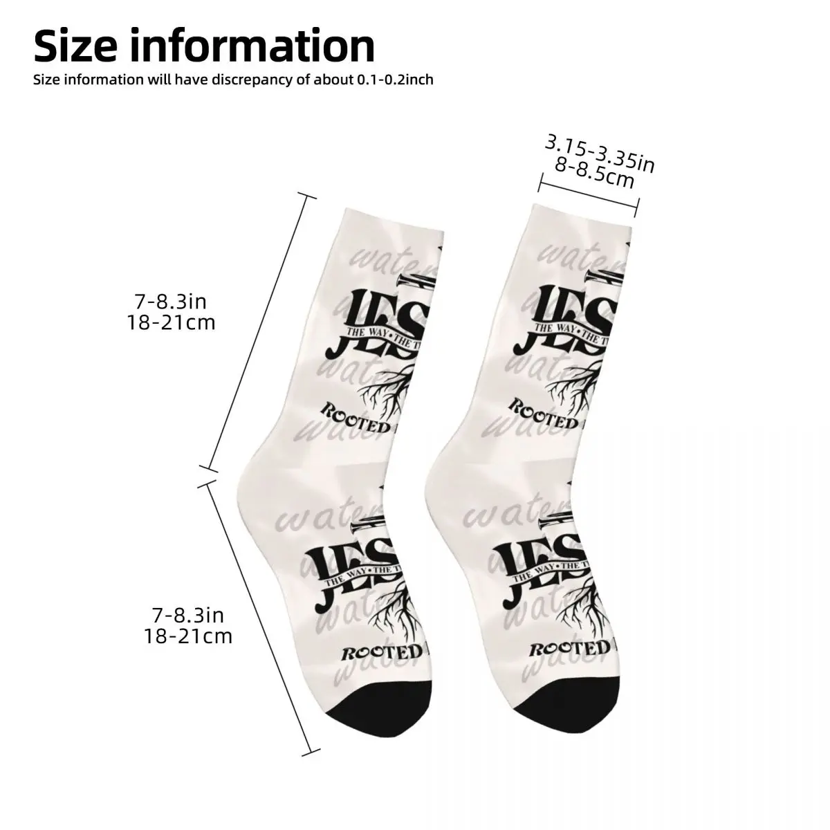 Funny Men's Socks Jesus The Way The Truth The Life Vintage Christian Street Style Crazy Crew Sock Gift Pattern Printed