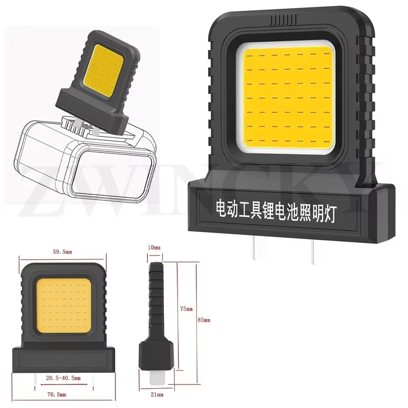 Power Tool Accessories LED Work Light for Makita for Milwaukee for Dewalt for Bosch for Dayi Lomvum Zhipu 18V-21V Li-ion Battery