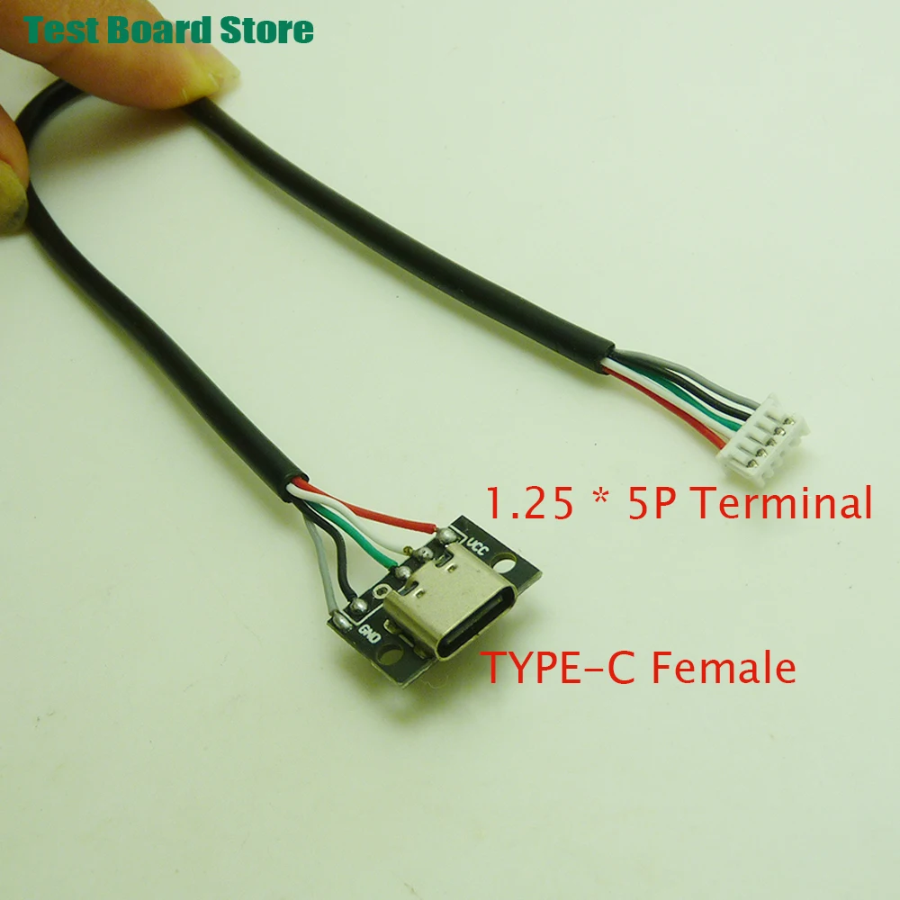 1Pce TYPE-C USB female mechanical keyboard key separation cable 1.25 * 5P terminal flexible cable keyboard cable