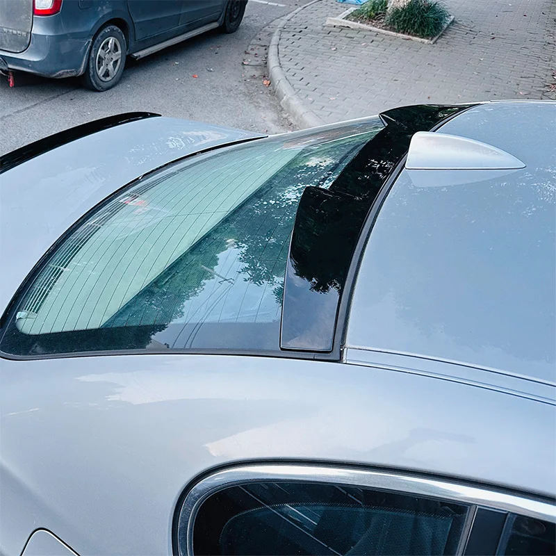 لسيارات BMW 5 Series E60 520i 530i 535i 540i 550i M5 نافذة خلفية سقف سبويلر جناح أسود كربون ملحقات ضبط السيارة جزء 2004-2010