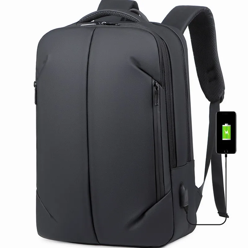 남학생용 노트북 가방 남성 비즈니스용 단색 EVA 소재 장식 스티치 디테일이 있는 학교 가방