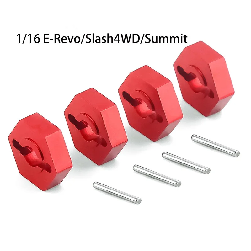 

12mm Wheel Hex Adapter Drive Hub Coupler Combiner & Pins Screws for 1/16 Traxxas E-Revo Slash 4WD Summit 7154 1:16 RC Car Parts