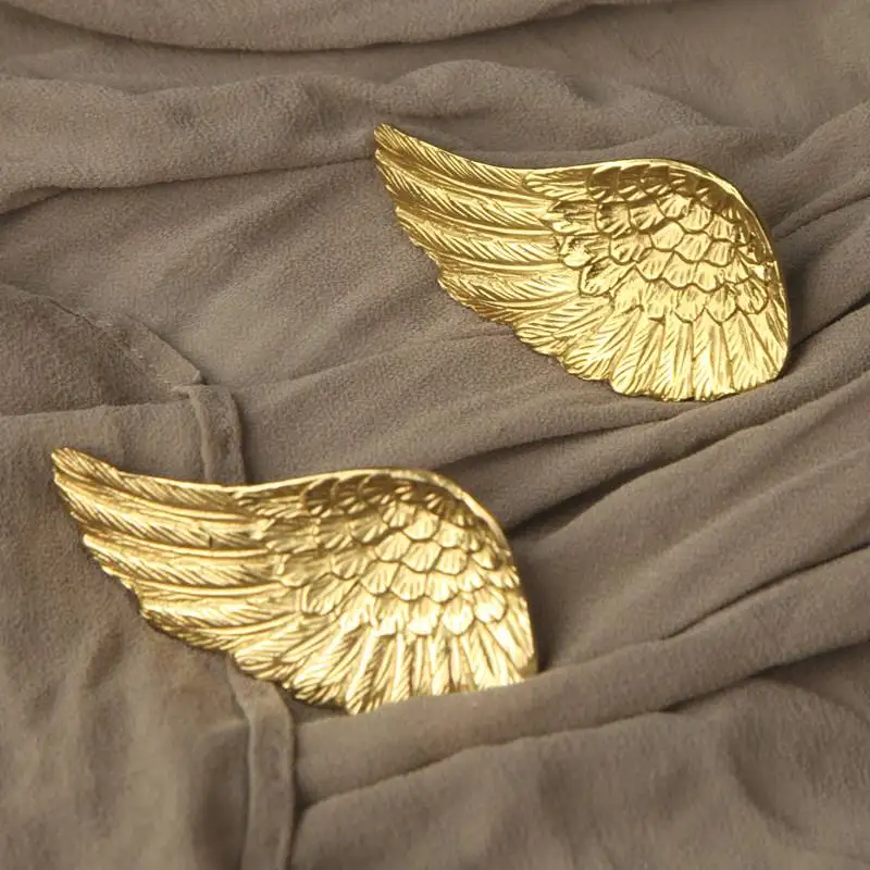 Luxury French 4Pairs Solid Brass Angel Wings Furniture Handles Drawer Knobs Cupboard Wardrobe Closet Dresser Cabinet Door Pulls