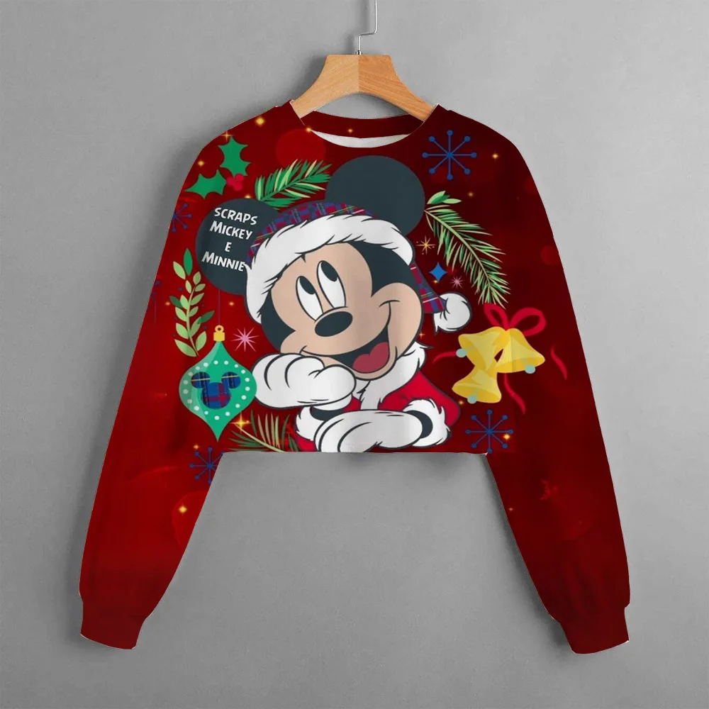 Kids Christmas New Clothes Cartoon Disney Mickey Mouse Print Cute Birthday Party Costumes Girls Street Sports Hoodie Girls Tops