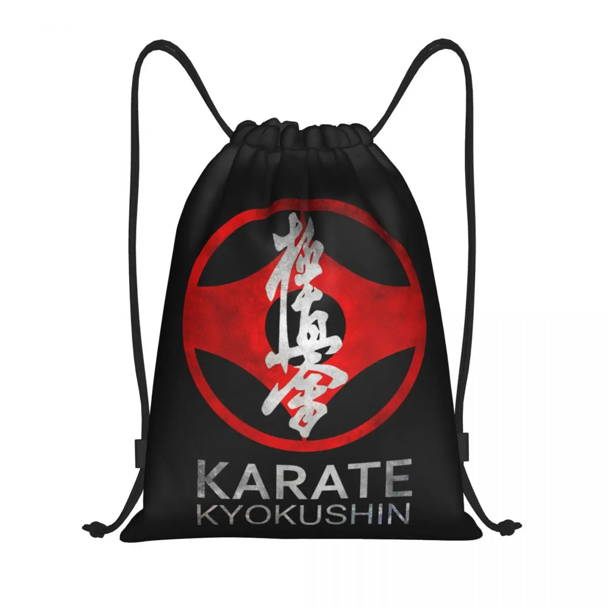 Karate Kyokushin Drawstring Backpack Women Men Sport Gym Sackpack Portable Martial Arts Training Bag Sack