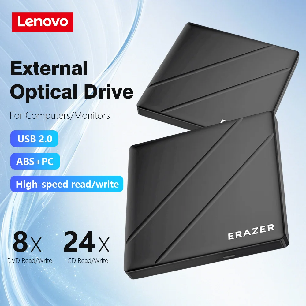 لينوفو USB2.0 خارجي DVD VCD كاتب الأقراص المضغوطة محرك الموقد قارئ لاعب CD-ROM DVD-ROM محركات الأقراص الضوئية لماك بوك ماك كمبيوتر محمول سطح المكتب