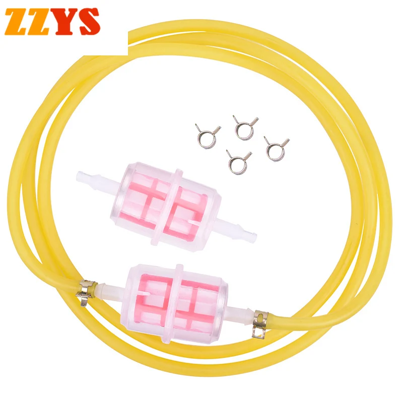 

2pcs Motor Petrol Gas Gasoline Oil Cup Fuel Filter and 1m Yellow Fuel Tank Tube Tubing Pipe Hose Line & 6pc Clip Clamp Fastener