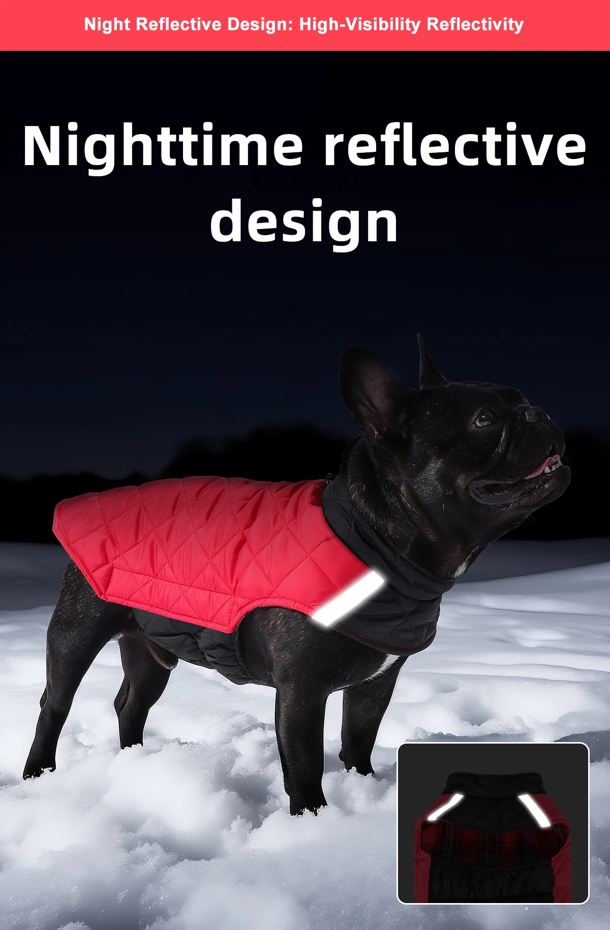 Winterhundekleidung, warmer Hundemantel, beidseitig tragbar, PP-Baumwolle, Outdoor-Welpenkleidung, Jacke, Chihuahua, French Bulldog Kleidung – Detail 9
