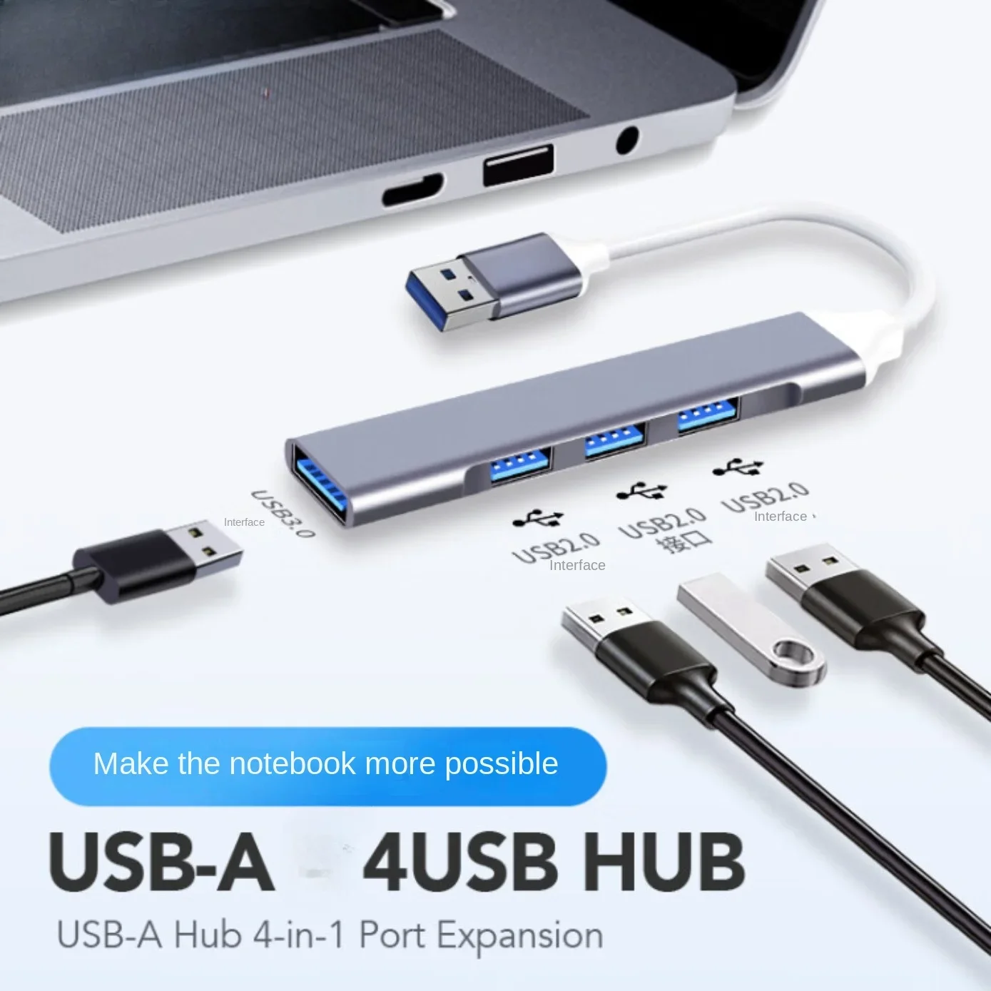 

4Port USB 3.0 Hub USB Hub High Speed type c Splitter 5Gbps For PC Computer Accessories For Xiaomi Lenovo Macbook Pro Accessories