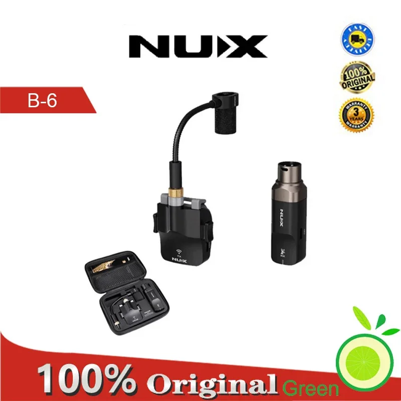 

Беспроводной микрофон NUX B6 для саксофона, беспроводной приемник и передатчик, Plug and Play, отлично подходит для трубы и кларнета
