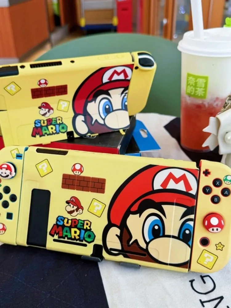 Anime Mario Split-Hülle für Nintendo Switch 2 NS OLED Konsole Dock-Kompatibel mit Silikon Joy-Con Weiche TPU-Abdeckungen NS2 Zubehör