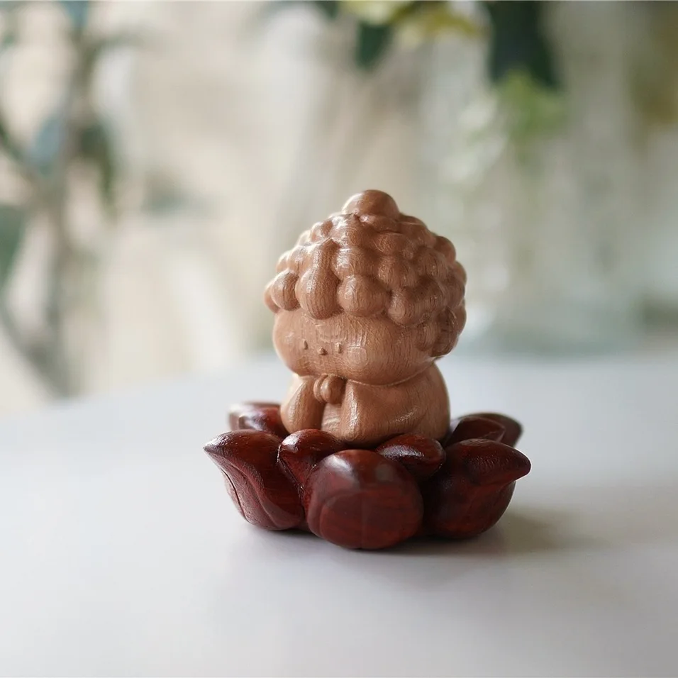 

Buddhas Miniature things Ornaments office accessories Creative Home Decorations Wooden Small Buddhas Good Luck New Year Gifts