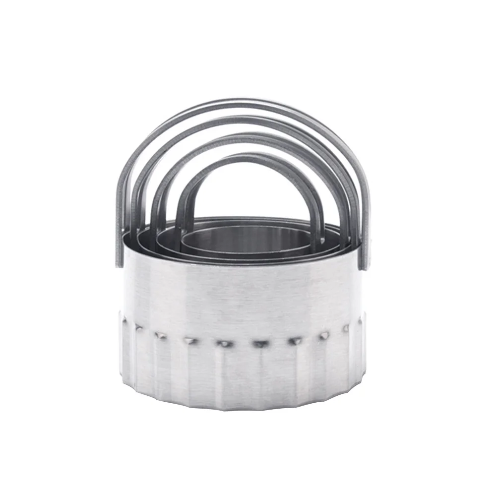 

1Set Stainless Steel Round Mousse Ring Cake Cutter Non Stick Easy Demould Biscuit Mold Baking Tool Round Cake Cutter