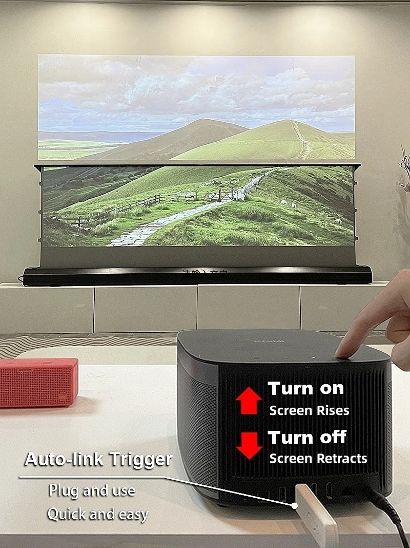 P6halr antike Umgebungs licht, das boden montierte versenkbare elektrische graue Alr-Projektions wand für Standard-/Langwurf-Beamer zurück weist – Detail 13