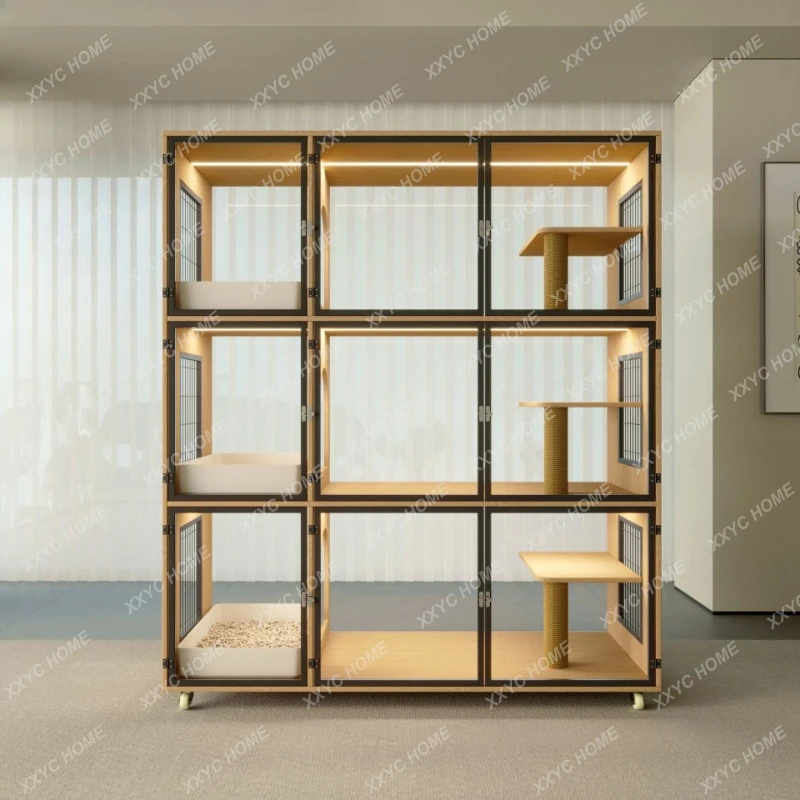 

Вилла-квартира для кошек из массива дерева, стеклянный шкаф-витрина, стеклянный шкаф с выдвижными ящиками