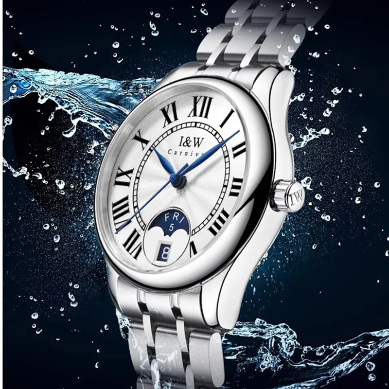 KARNEVAL Marke Luxus Mechanische Uhr für Frauen Damen Mode Sapphire Automatische Bewegung Armbanduhren Wasserdicht Reloj Mujer