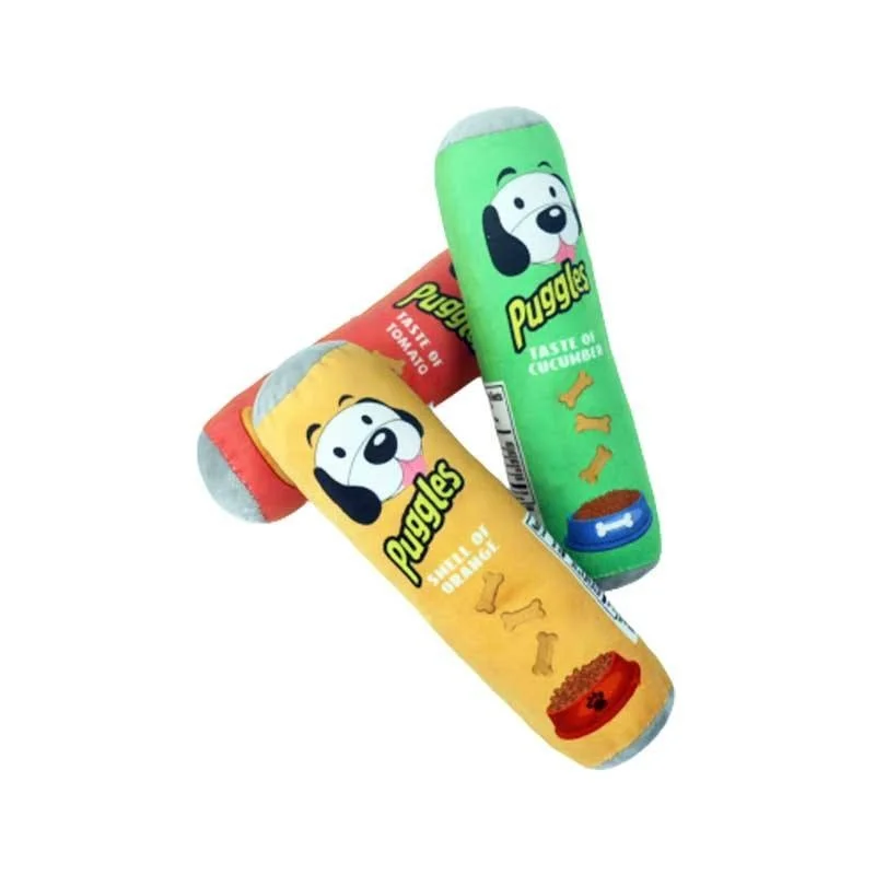 Small Puppy Dog Plush Squeaker Toy Stuffed Raw Bone Resistant Bite Molar Interactive Sound Chew Toy Pet Supplies