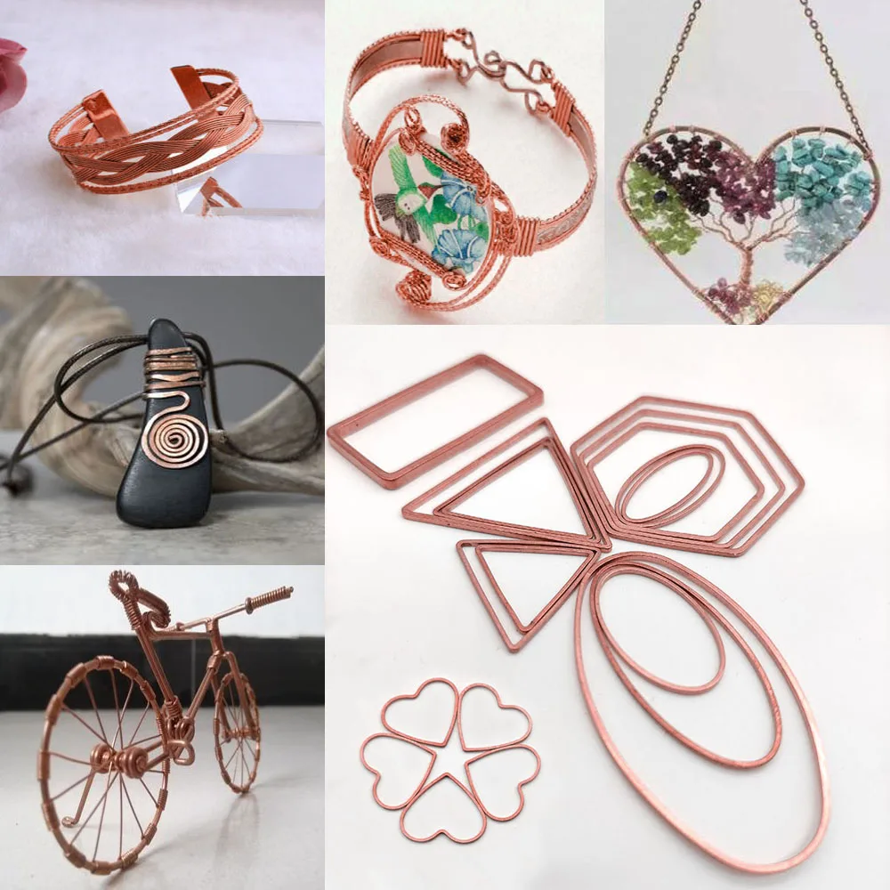 Diameter0.6-1mm square copperen wire soft wire anti-rust craft jewelry wire for jewelry DIY bracelet earrings copperen flat wire