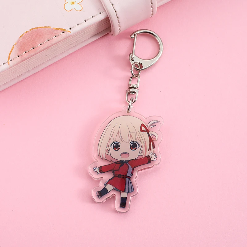 Lycoris Recoil  Acrylic Keychain Cartoon Character Ornament Key Bag Pendant Clothing Accessories