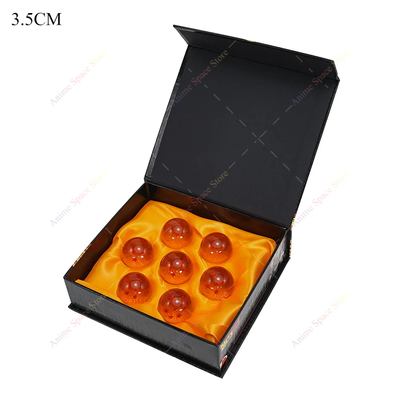 Figura de Dragon Ball Z, juego de bolas de cristal rojo de 7 estrellas, Shenron azul naranja, 3,5 cm, colección de bolas de cristal transparente, juguetes ornamentales