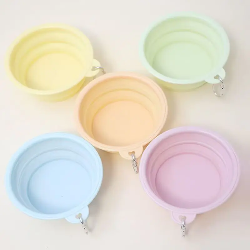 

Pet dog silicone folding bowl portable dog bowl food bowl outdoor drinking and feeding bowl cat outdoor drinking basin