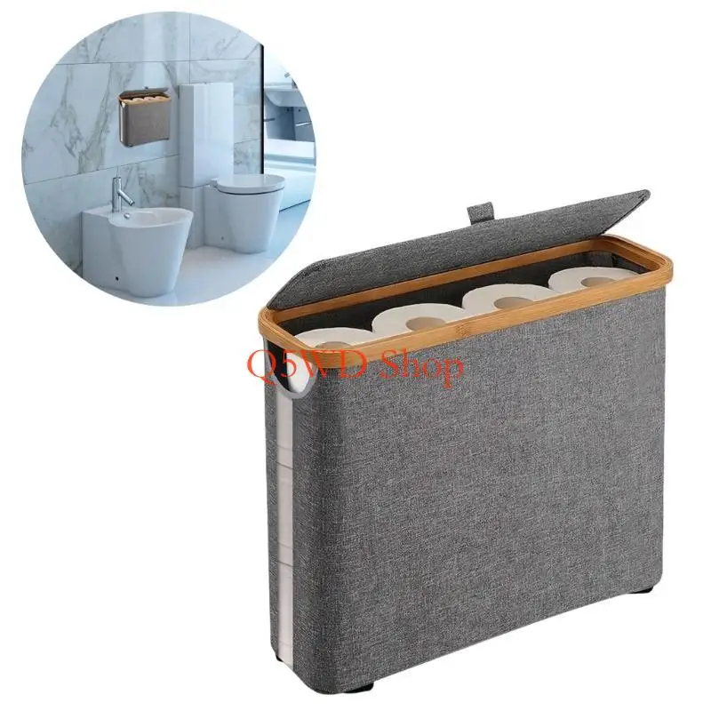 Q5WD Quick Assembly Toilet Paper Storage Bins Accessory for Modern Bathrooms