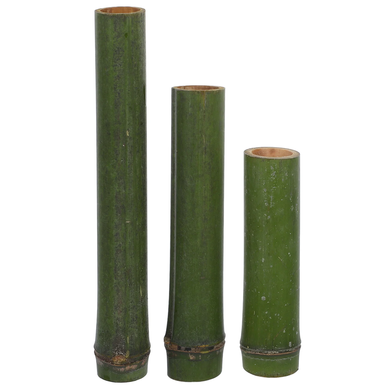 

3Pcs Bamboo Flower Vase Tube Small Plant Holder Minimalist Desktop Flower Pot for Indoor Decoration