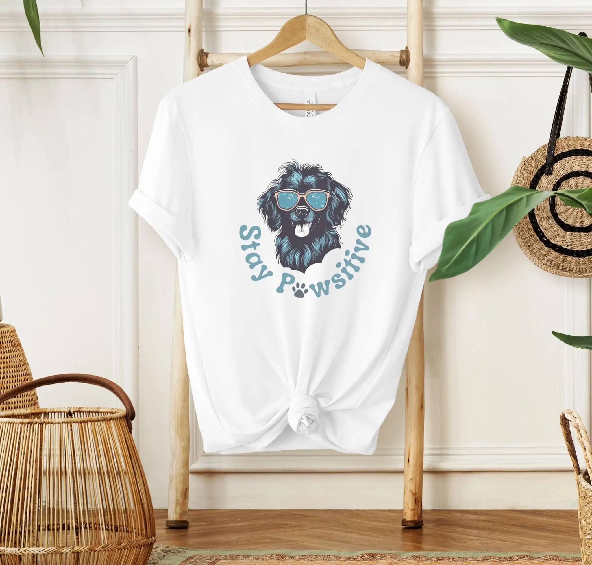 Stay Pawsitive T Shirt Positivity Inspirational And Motivational A Positive Reminder To Always Look At The Brighter Side