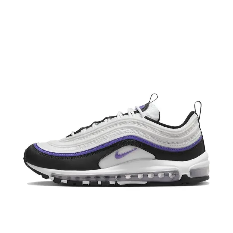 Nike Air Max 97 Men's and Women's Black and White Gradient Purple Air Cushion Comfortable Breathable Anti-slip Wear Shoes