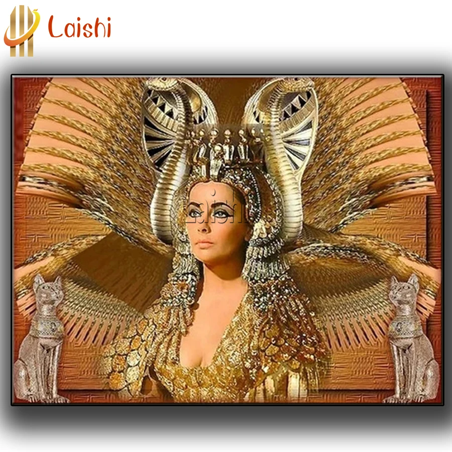 

Алмазная живопись 5D с полным заполнением, вышивка с изображением древней Клеопатры, египетской змеи, наборы для вышивки крестиком, Декор, рождественский подарок