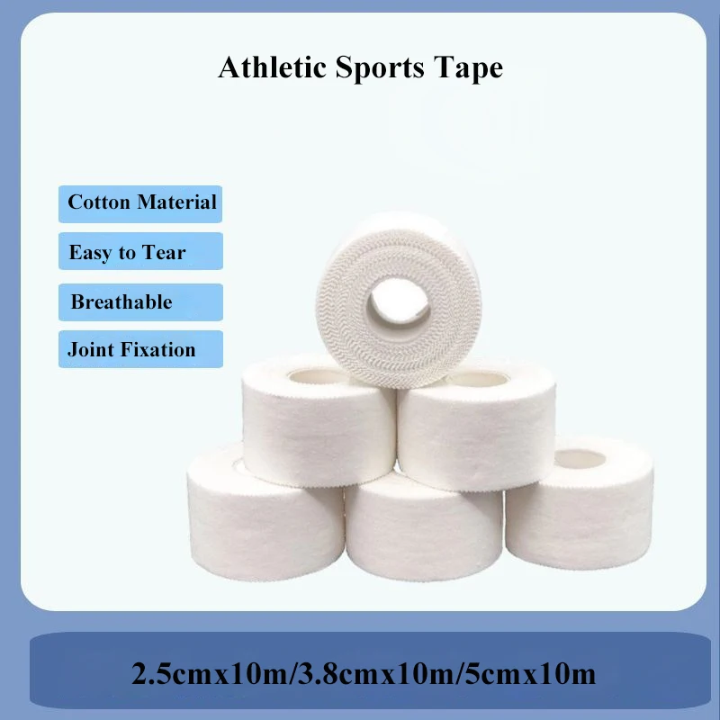 3Rolls Cotton Adhesive Athletic Sports Tape Elastic Bandage Knee Wrist Ankles Muscle  Strain Injury Fixation Protection Tape