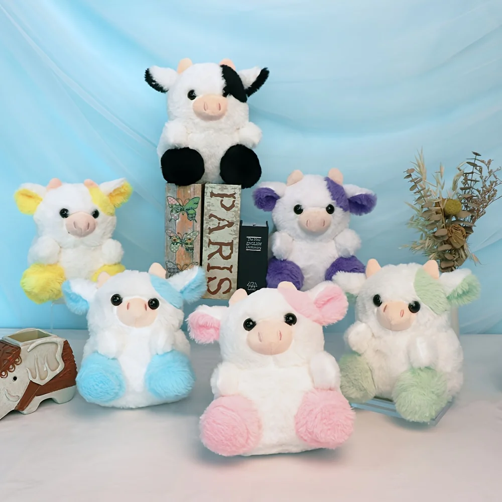 Adorable Pink Plush Cow Toy Home Decoration Children's Birthday Gift Holiday Gift Halloween Christmas Gift