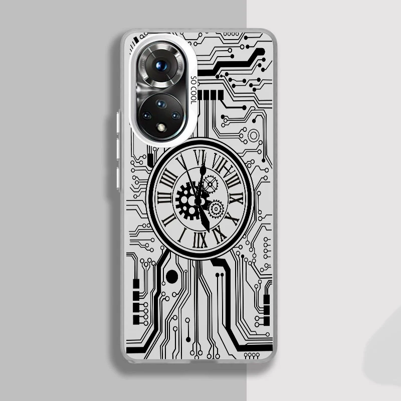 ل Honor200 Pro 200Lite Honor90 Lite Honor70 Honor50 4G 5G المضادة للخدش المضادة للانزلاق الفاخرة الكرتون نمط الليزر جراب هاتف رقم 43