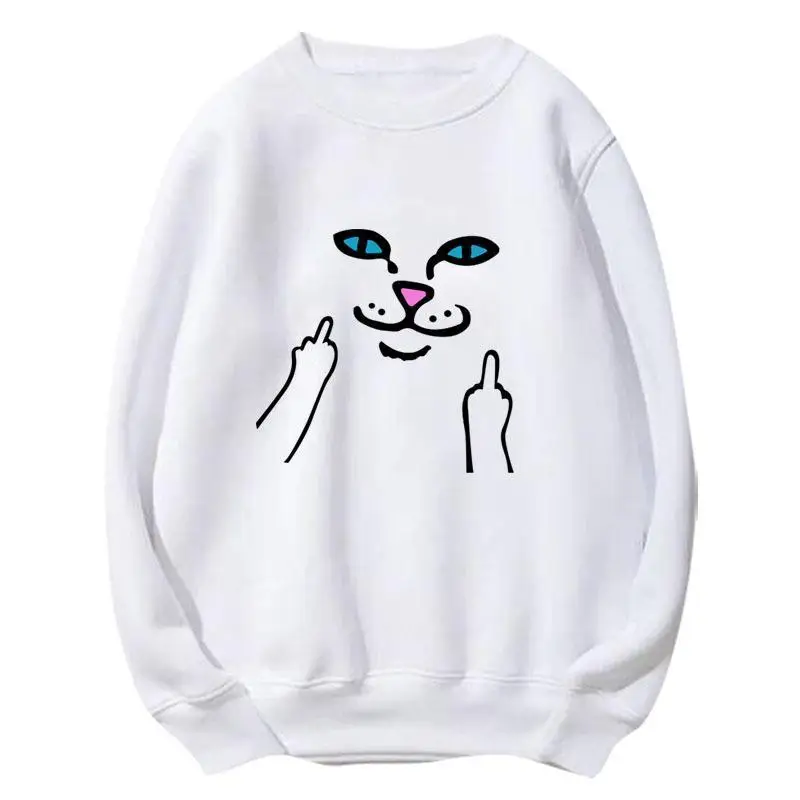 الفكاهة المطبوعة للجنسين قسط Crewneck البلوز البلوز الكلاسيكية طويلة الأكمام عارضة المتسكعون نمط الشارع دافئ مريح