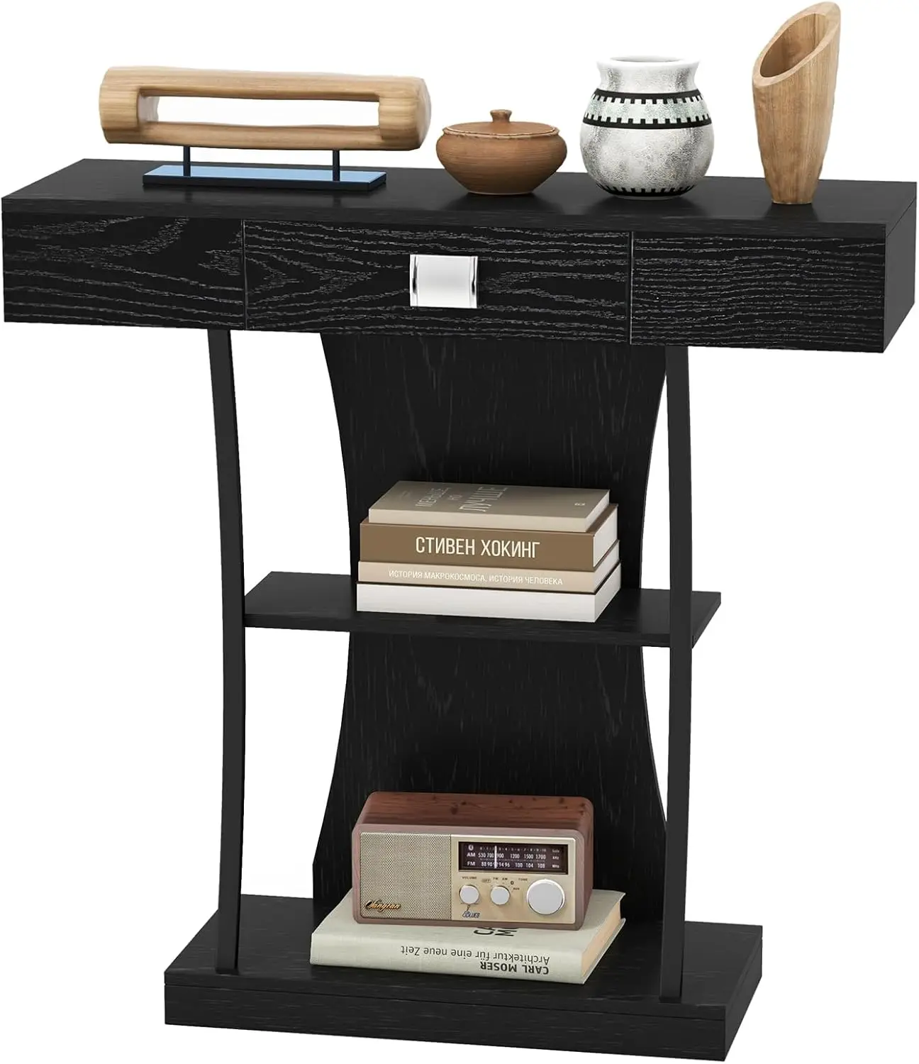 

Console Table With Storage Drawer & Shelves, 3-Tier Narrow Sofa Table, Behind Couch Table, Modern Foyer Table, Small Entryway