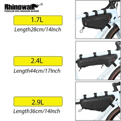 Rhinowalk Bike Front Frame Bag Water-Resistant 1.7L/2.4L/2.9L Bicycle Bottom Tube Bag For MTB&Road Bike Cycling Triangular
