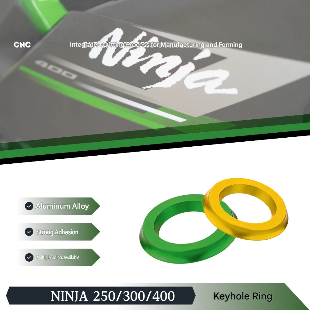 FOR Ninja250/300/400 CNC Aluminum Ignition Key Hole Decor Ring Self-Adhesive Ignition Switch Surround Cover Original Motorcycle