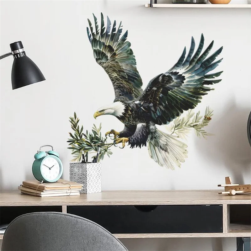 Watercolor Soaring Eagle Wall Stickers For Living Room Sofa Background Decor Mural Bedroom Home Decoration Self-adhesive Decals