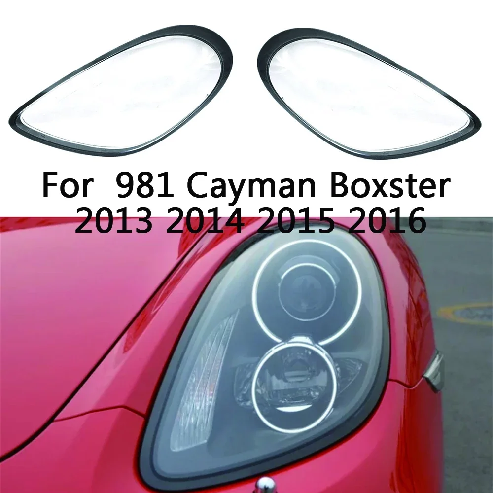 Car Headlamp Lens For Porsche 981 Cayman Boxster 2013 2014 2015 2016 Cover Shell Headlight Glass Replace The Original Lampshades
