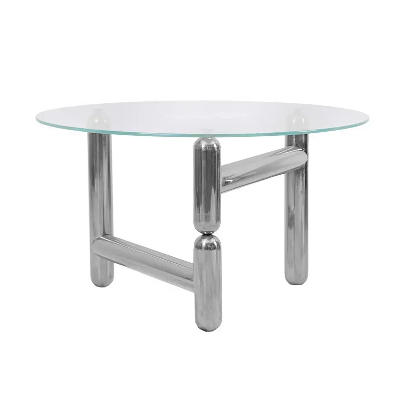 

Stainless steel coffee table, living room home Nordic simple creative round table small apartment side table
