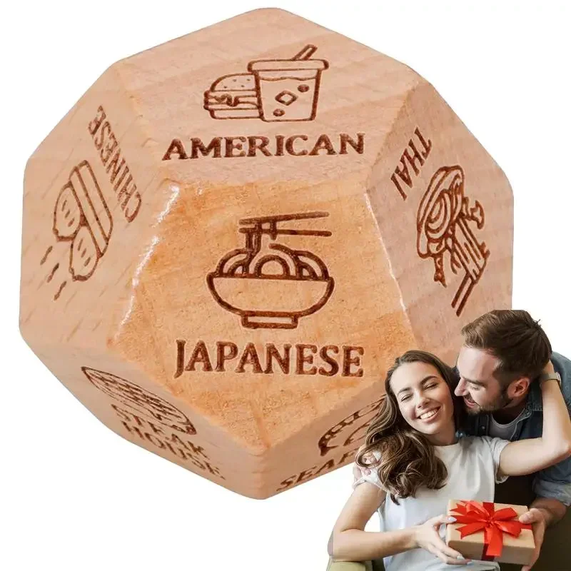 Wooden Food Dice Dice Games Date Night Ideas for Couples Fun Gifts for Wedding Anniversary Couples Halloween Valentine's Day