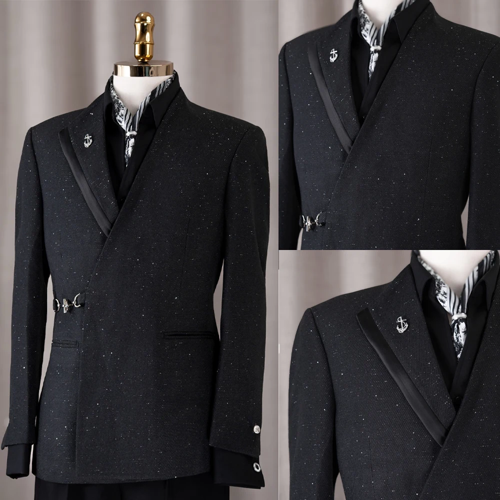 

Модный мужской свадебный костюм: пиджак с острыми лацканами, смокинг для жениха, индивидуальный пошив