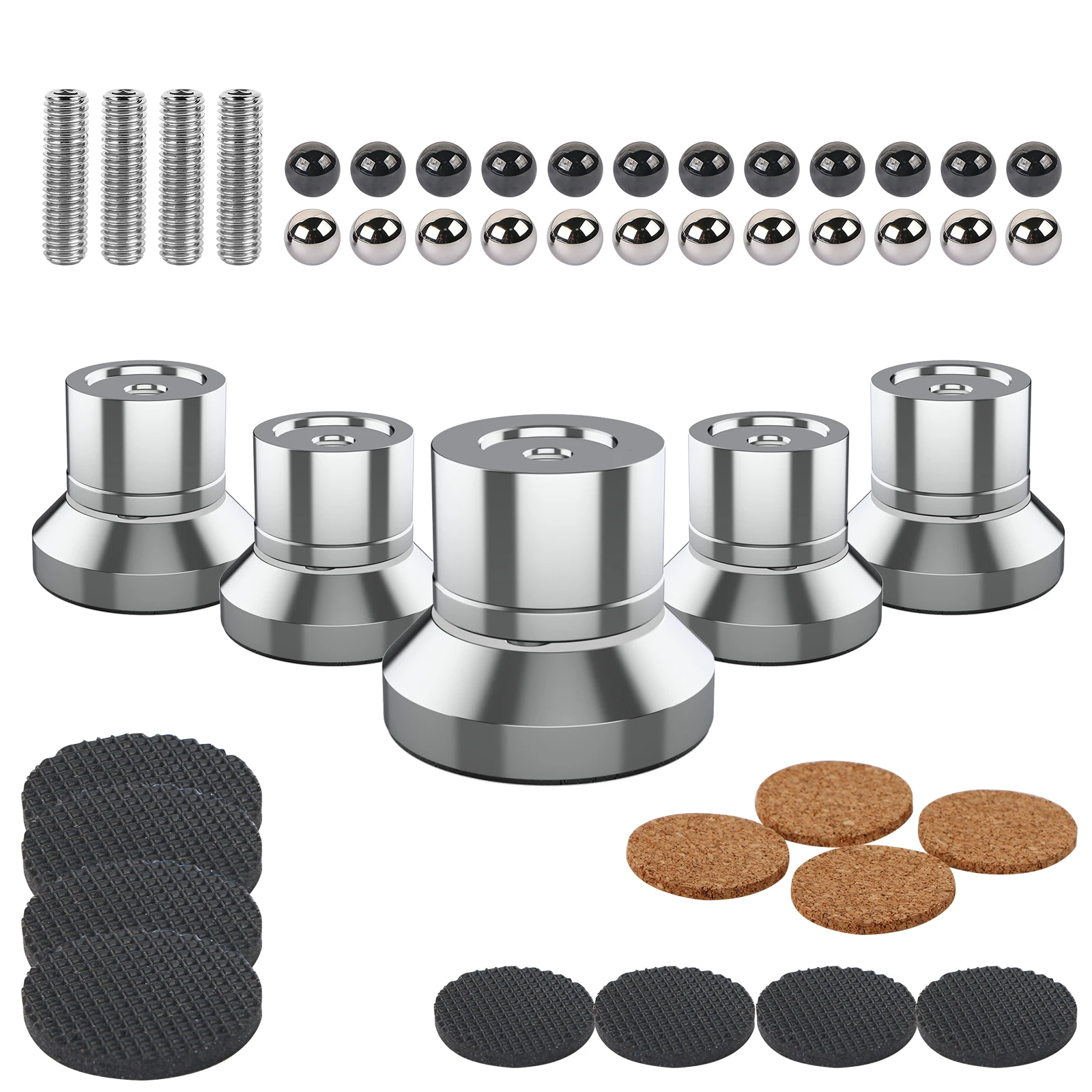 Stainless Steel Adjustable HiFi Isolation Feet Shock Absorber Foot Nail Audio Vibration Damper Pad for Amplifier Power Cable