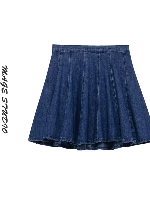 

Spring 2025 Women's Faion High Waist Slimming Denim Skirt Street Sle Polyester Fiber Bodycon ort A-Line Pure Color