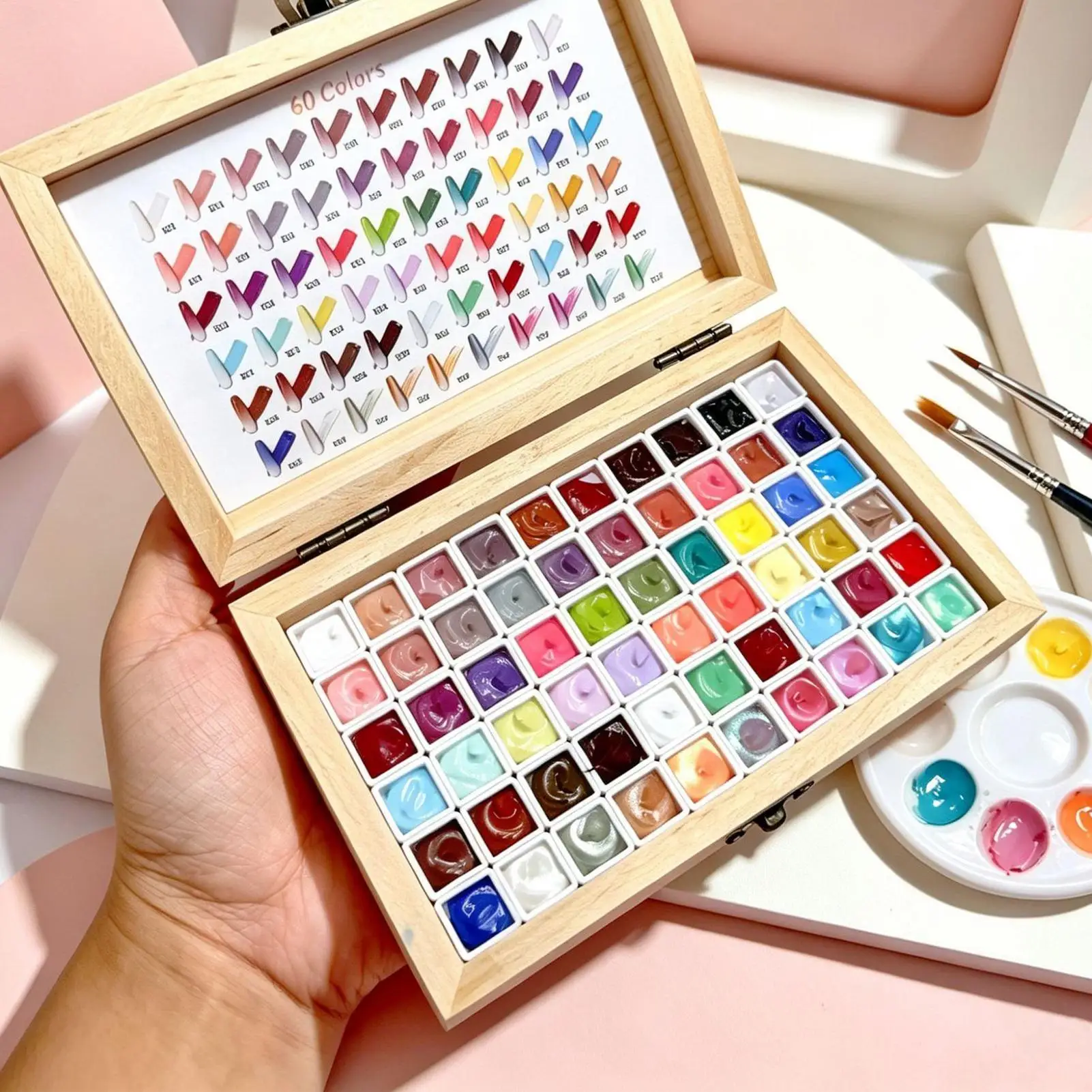 

Mini 60 Grids Pat Painting Gel Nail Polish Gradient Effect Nail Art Salon Design Long-Lasting Creamy Texture Smooth Application